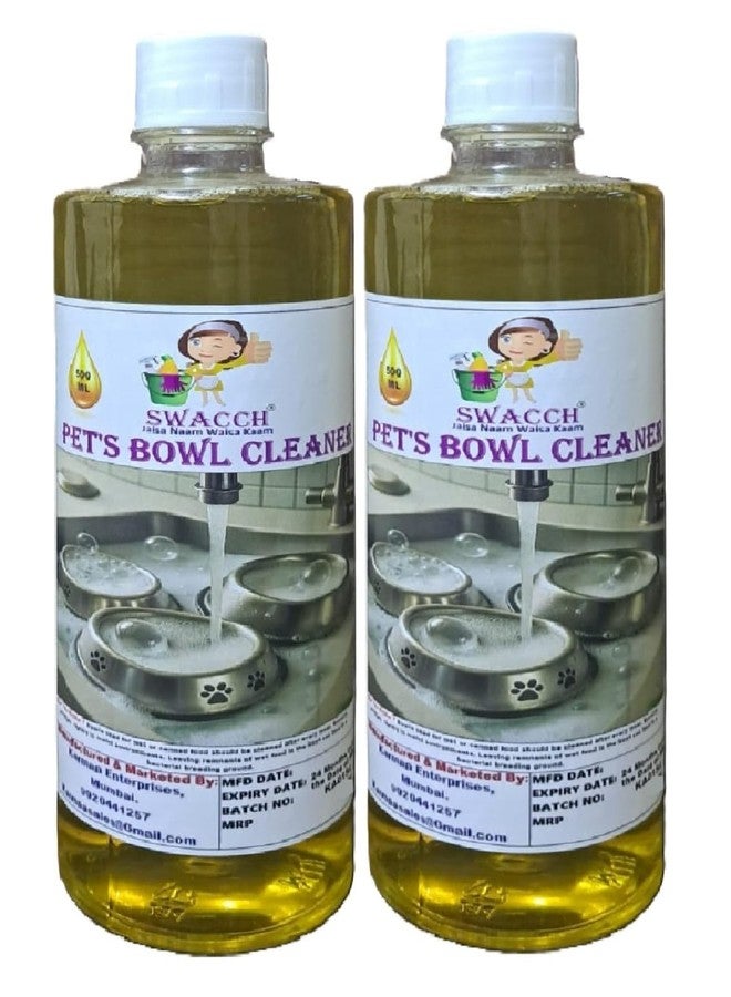 swacch Pets Bowl Cleaner I Pet-Safe Bowl Cleaner Liquid I 500ml Pack of 2 Lemon - Image 1